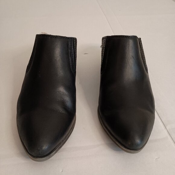 Frye Black Leather Slip-On Mule Clog Shoes Women’s Size 7M - Picture 4 of 16